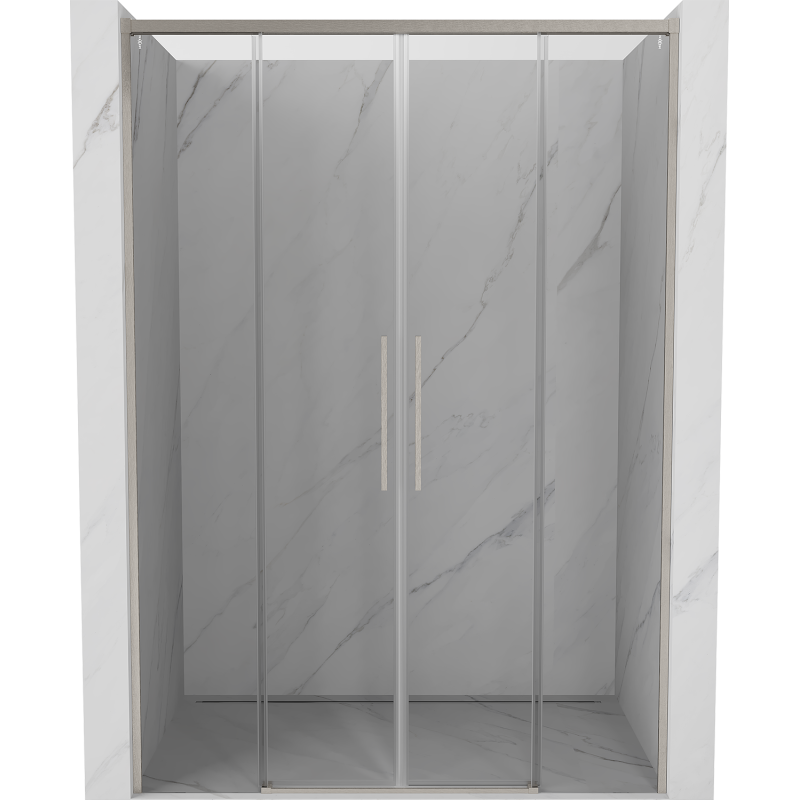Mexen Rox sliding shower door 160 cm, transparent, brushed nickel - 8C2-160-002-97-00