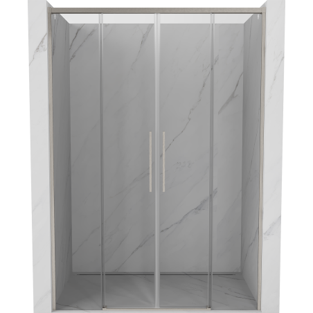 Mexen Rox Dual Sliding Shower Doors 160 cm, Transparent, Brushed Nickel - 8C2-160-002-97-00