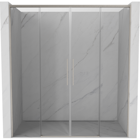 Mexen Rox Duo 170 cm Sliding Shower Door, Transparent, Brushed Nickel - 8C2-170-002-97-00