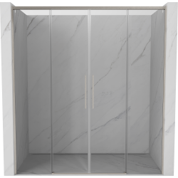 Mexen Rox 180 cm Sliding Shower Doors, Transparent, Brushed Nickel - 8C2-180-002-97-00