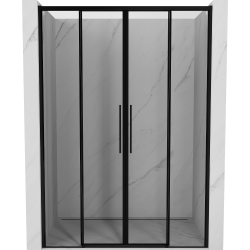Mexen Rox sliding shower doors 150 cm, black frame, black - 8C2-150-002-70-70
