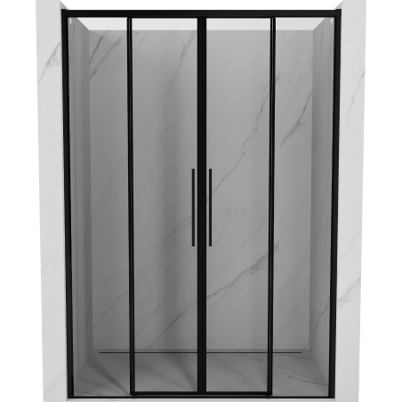 Mexen Rox sliding shower door 160 cm, black frame, black - 8C2-160-002-70-70