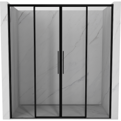 Mexen Rox Sliding Shower Door 170 cm, Black Frame, Black - 8C2-170-002-70-70