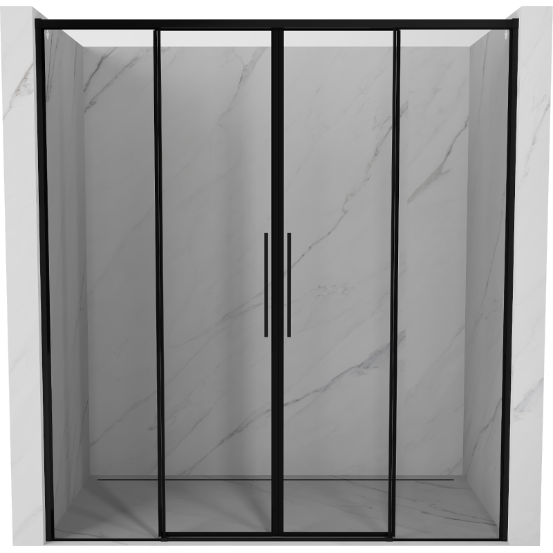 Mexen Rox sliding shower doors 190 cm, black frame, black - 8C2-190-002-70-70