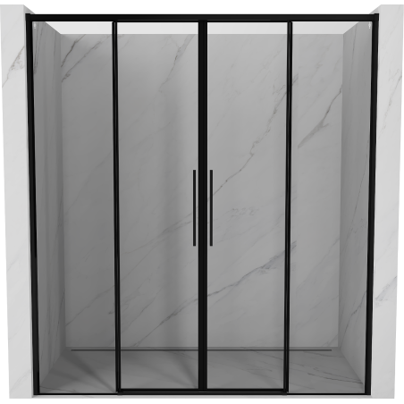 Mexen Rox Duo Sliding Shower Doors 200 cm, Black Frame, Black - 8C2-200-002-70-70