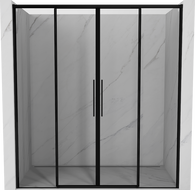 Mexen Rox Duo Sliding Shower Doors 200 cm, Black Frame, Black - 8C2-200-002-70-70