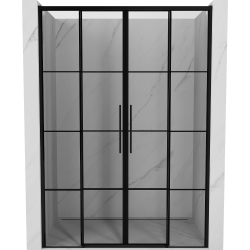 Mexen Rox sliding shower door 140 cm, black grid, black - 8C2-140-002-70-77
