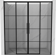 Mexen Rox Duo Sliding Shower Doors 170 cm, Black Grid, Black - 8C2-170-002-70-77