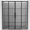 Mexen Rox Duo sliding shower door 190 cm, black grid, black - 8C2-190-002-70-77