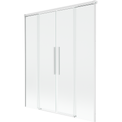 Mexen Rox 2-panel sliding bath screen 140 x 150 cm, transparent, white - 8C9-140-002-20-00