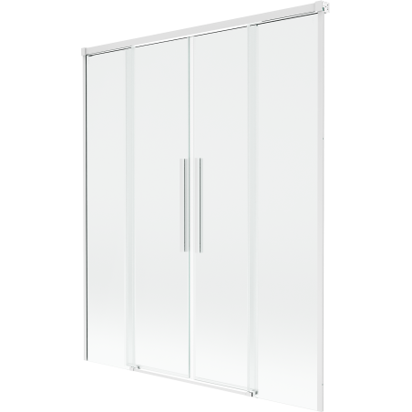 Mexen Rox 2-panel Sliding Shower Screen 140 x 150 cm, Transparent, White - 8C9-140-002-20-00