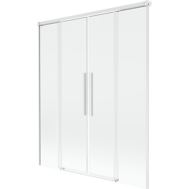 Mexen Rox 2-wing sliding bathtub screen 150 x 150 cm, transparent, white - 8C9-150-002-20-00