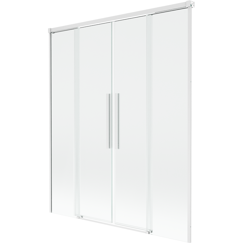 Mexen Rox 2-panel sliding shower screen 160 x 150 cm, transparent, white - 8C9-160-002-20-00