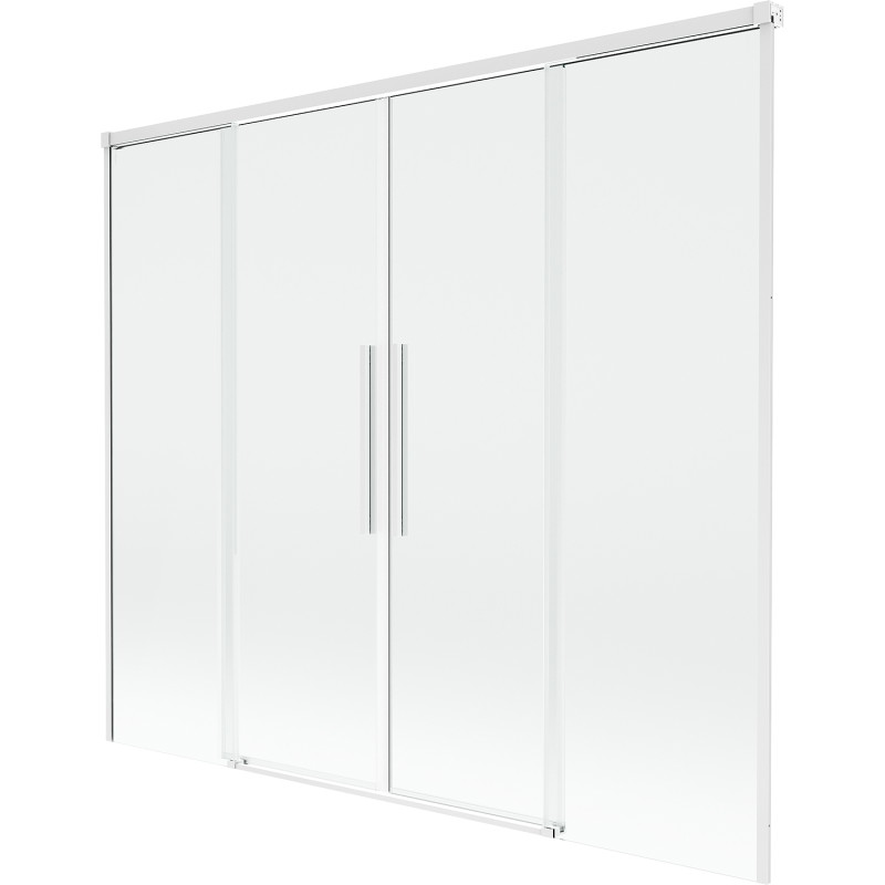 Mexen Rox bathtub screen 2-panel sliding 180 x 150 cm, transparent, white - 8C9-180-002-20-00