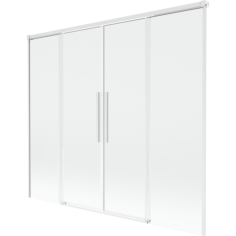 Mexen Rox shower screen 2-panel sliding 190 x 150 cm, transparent, white - 8C9-190-002-20-00