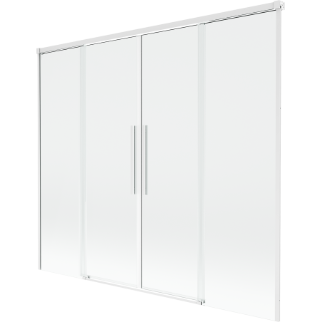 Mexen Rox shower screen 2-panel sliding 190 x 150 cm, transparent, white - 8C9-190-002-20-00