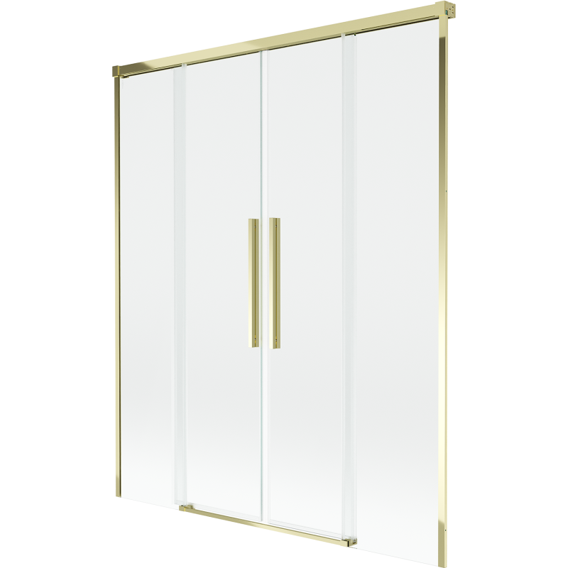 Mexen Rox 2-wing sliding shower screen 140 x 150 cm, transparent, gold - 8C9-140-002-50-00