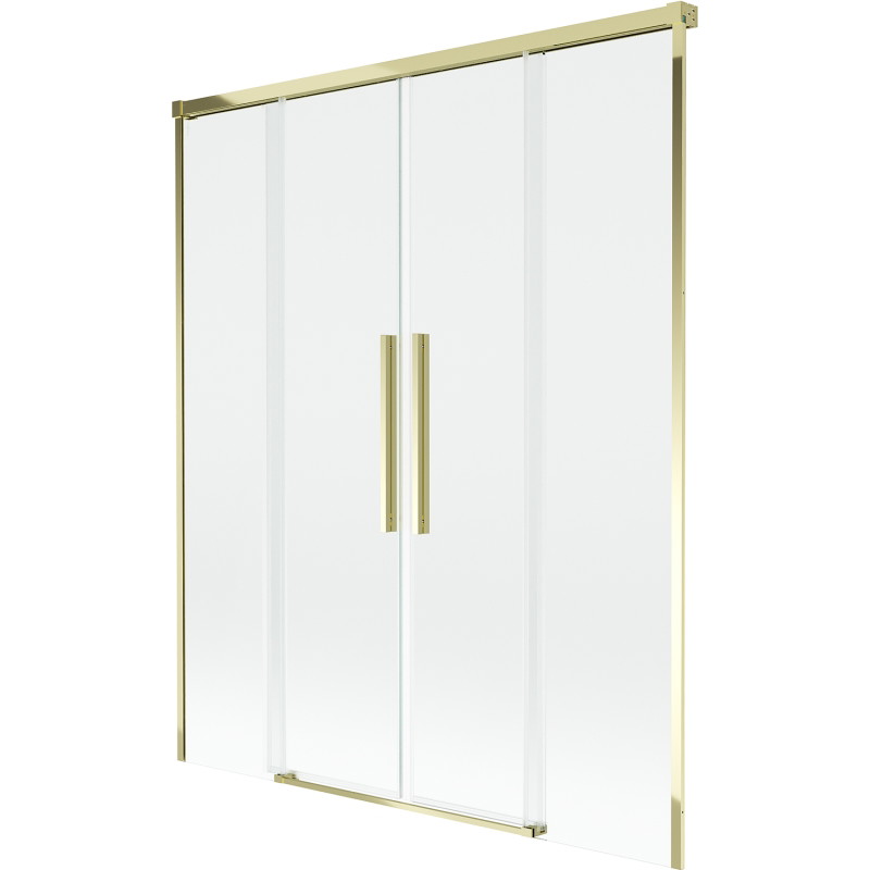 Mexen Rox 2-Panel Sliding Bathtub Screen 160 x 150 cm, Transparent, Gold - 8C9-160-002-50-00
