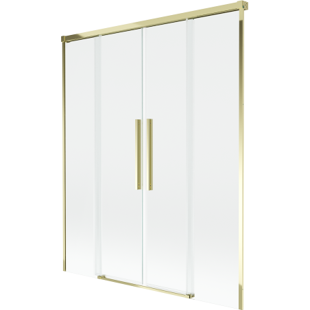 Mexen Rox 2-Panel Sliding Bathtub Screen 160 x 150 cm, Transparent, Gold - 8C9-160-002-50-00