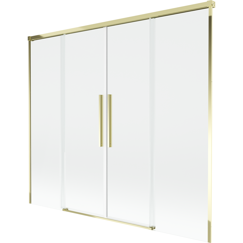 Mexen Rox bathtub screen 2-panel sliding 170 x 150 cm, transparent, gold - 8C9-170-002-50-00