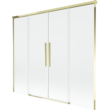 Mexen Rox 2-wing Sliding Bathtub Screen 190 x 150 cm, Transparent, Gold - 8C9-190-002-50-00
