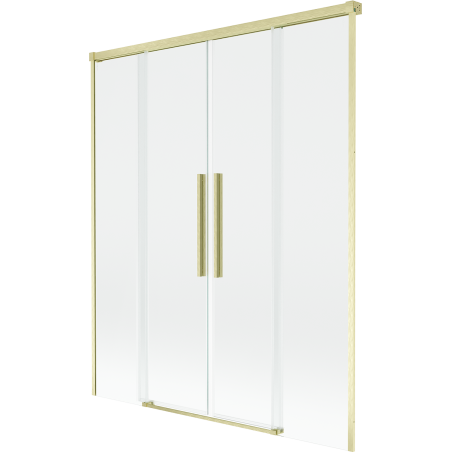 Mexen Rox 2-panel sliding bathtub screen 150 x 150 cm, transparent, brushed gold - 8C9-150-002-55-00