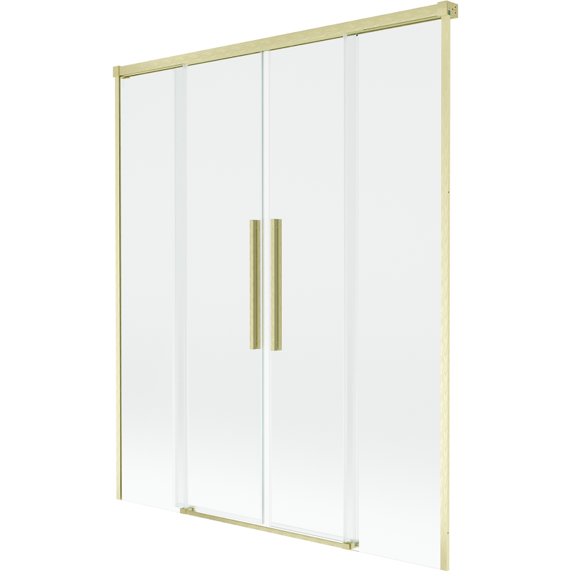 Mexen Rox 2-panel sliding shower screen 160 x 150 cm, transparent, brushed gold - 8C9-160-002-55-00