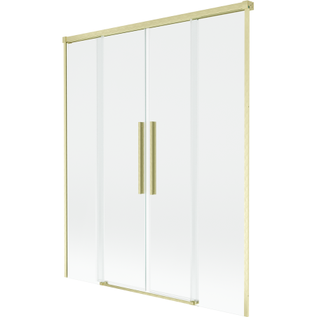 Mexen Rox 2-panel sliding shower screen 160 x 150 cm, transparent, brushed gold - 8C9-160-002-55-00