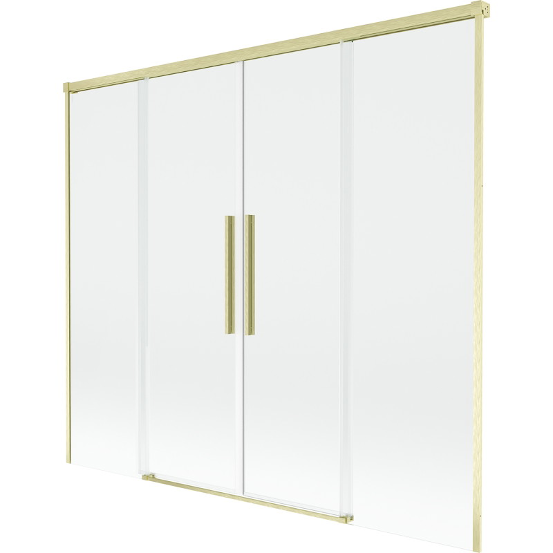 Mexen Rox 2-panel sliding bathtub screen 180 x 150 cm, transparent, brushed gold - 8C9-180-002-55-00