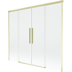 Mexen Rox 2-panel sliding bathtub screen 190 x 150 cm, transparent, brushed gold - 8C9-190-002-55-00