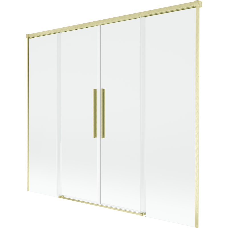 Mexen Rox 2-panel sliding shower screen 190 x 150 cm, transparent, brushed gold - 8C9-190-002-55-00