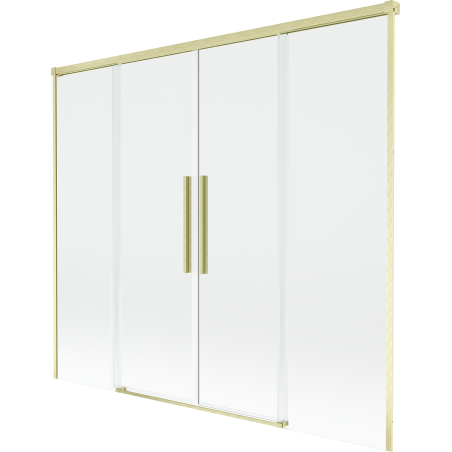 Mexen Rox 2-panel sliding shower screen 190 x 150 cm, transparent, brushed gold - 8C9-190-002-55-00