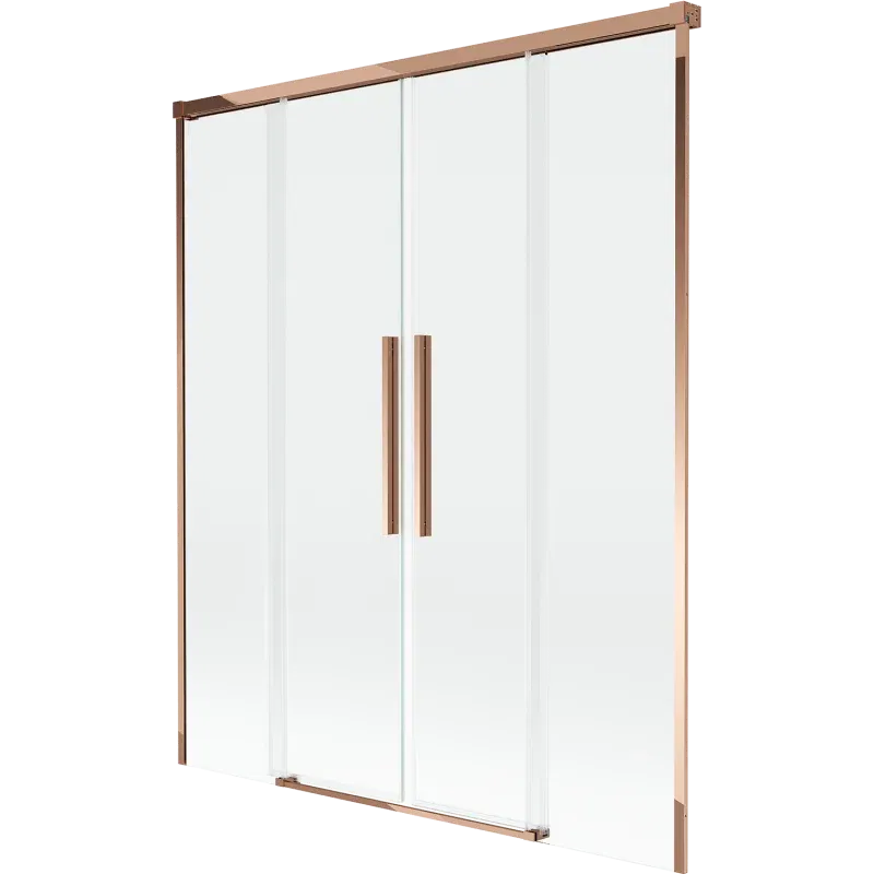 Mexen Rox 2-wing sliding shower screen 140 x 150 cm, transparent, pink gold - 8C9-140-002-60-00
