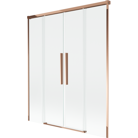 Mexen Rox 2-wing sliding shower screen 140 x 150 cm, transparent, pink gold - 8C9-140-002-60-00