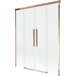 Mexen Rox 2-wing bath screen, sliding 150 x 150 cm, transparent, rose gold - 8C9-150-002-60-00