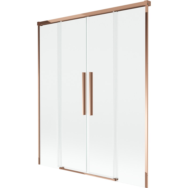 Mexen Rox 2-wing bath screen, sliding 150 x 150 cm, transparent, rose gold - 8C9-150-002-60-00