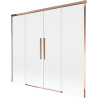 Mexen Rox 2-wing retractable shower screen 170 x 150 cm, transparent, rose gold - 8C9-170-002-60-00