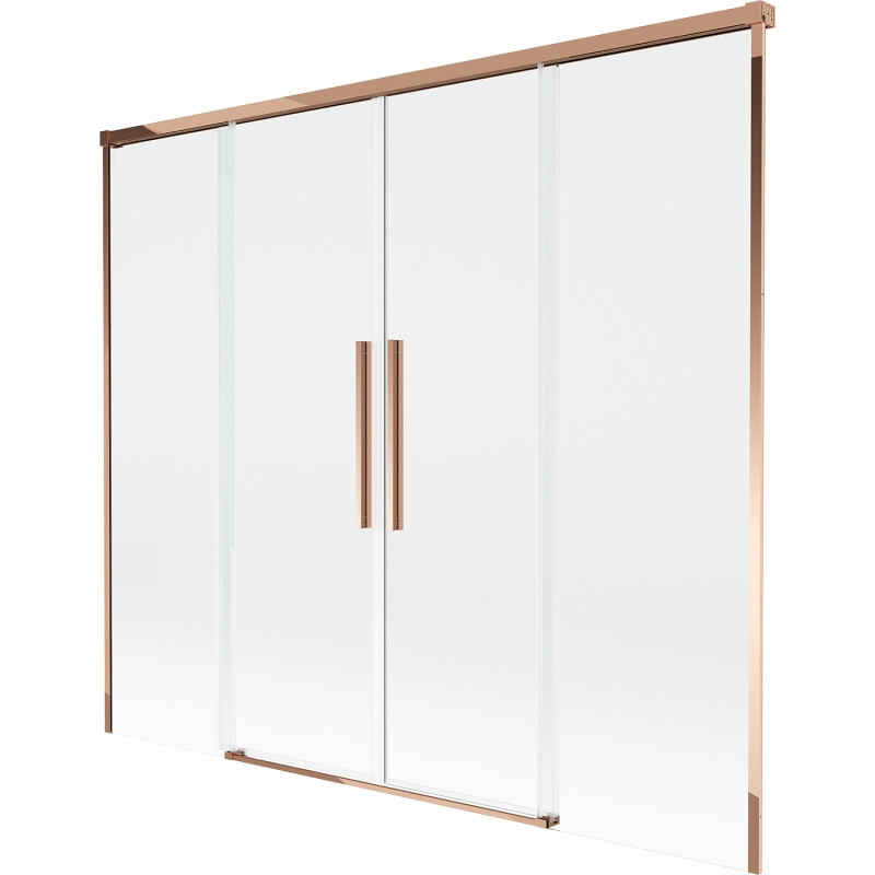 Mexen Rox 2-panel sliding bathtub screen 180 x 150 cm, transparent, rose gold - 8C9-180-002-60-00