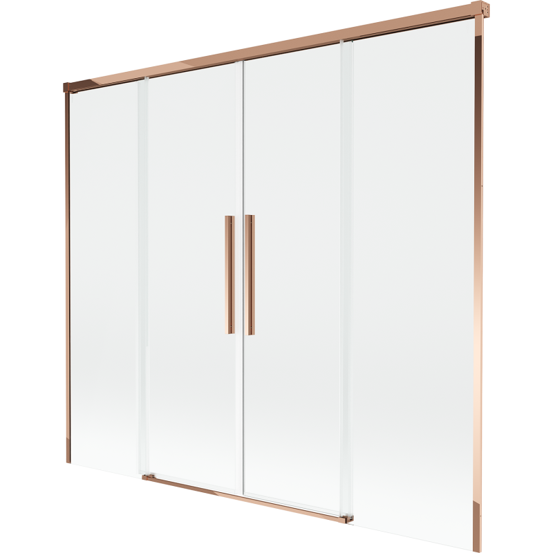 Mexen Rox 2-wing sliding bathtub screen 180 x 150 cm, transparent, pink gold - 8C9-180-002-60-00