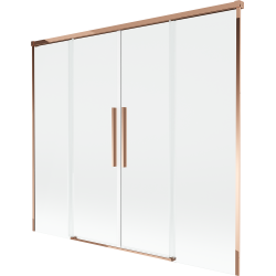 Mexen Rox 2-panel sliding bathtub screen 190 x 150 cm, transparent, rose gold - 8C9-190-002-60-00