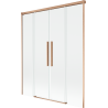 Mexen Rox shower screen 2-wing sliding 140 x 150 cm, transparent, brushed copper - 8C9-140-002-65-00