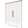 Mexen Rox shower screen 2-wing sliding 150 x 150 cm, transparent, brushed copper - 8C9-150-002-65-00