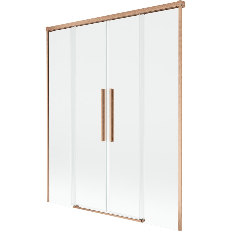 Mexen Rox bathtub screen 2-wing sliding 160 x 150 cm, transparent, brushed copper - 8C9-160-002-65-00