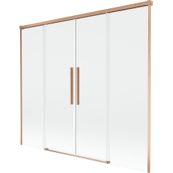 Mexen Rox 2-wing sliding shower screen 180 x 150 cm, transparent, brushed copper - 8C9-180-002-65-00