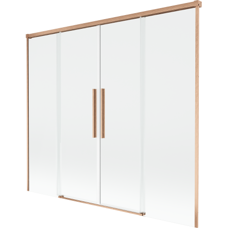Mexen Rox 2-wing sliding bathtub screen 180 x 150 cm, transparent, brushed copper - 8C9-180-002-65-00