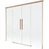Mexen Rox shower screen 2-panel sliding 190 x 150 cm, transparent, brushed copper - 8C9-190-002-65-00