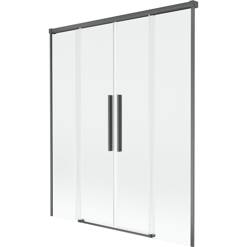 Mexen Rox 2-wing Sliding Shower Screen 150 x 150 cm, Transparent, Brushed Gun Gray - 8C9-150-002-66-00