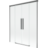 Mexen Rox 2-wing Sliding Shower Screen 150 x 150 cm, Transparent, Brushed Gun Gray - 8C9-150-002-66-00