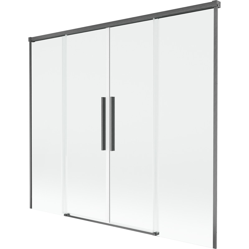 Mexen Rox 2-panel sliding bathtub screen 170 x 150 cm, transparent, brushed gun gray - 8C9-170-002-66-00