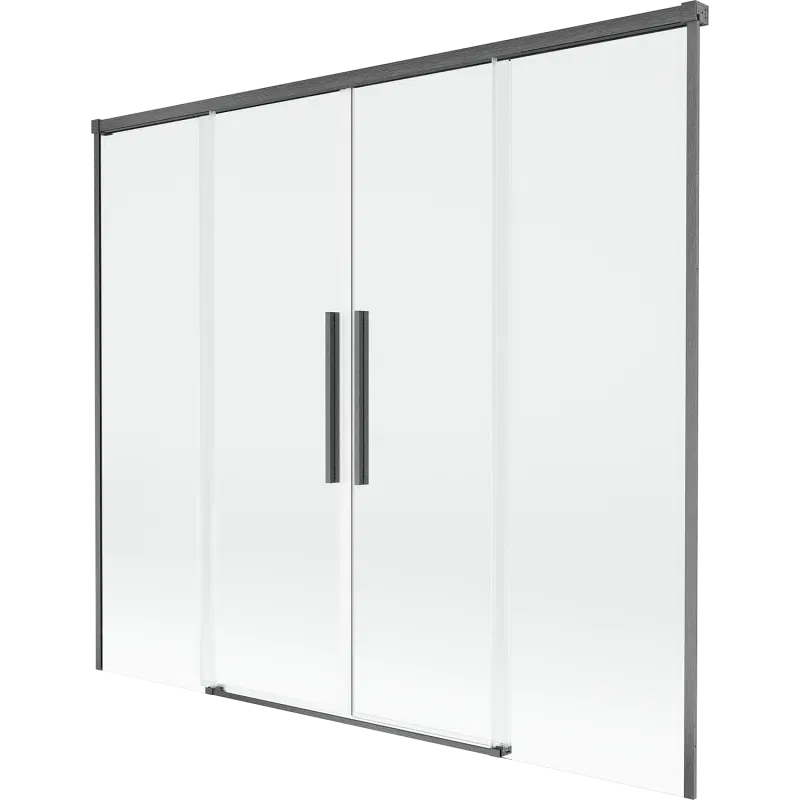 Mexen Rox 2-panel sliding shower screen 190 x 150 cm, transparent, brushed gun gray - 8C9-190-002-66-00